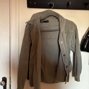 Zara Khaki Corduroy Jacket